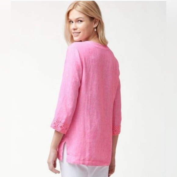 🌷 Tommy Bahama Sunset Linen Tunic - Picture 2 of 10